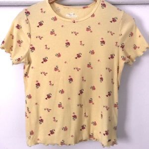 Floral Print Yellow Tee